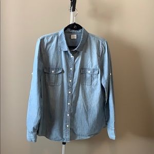 J Crew Denim Chambray Button Up